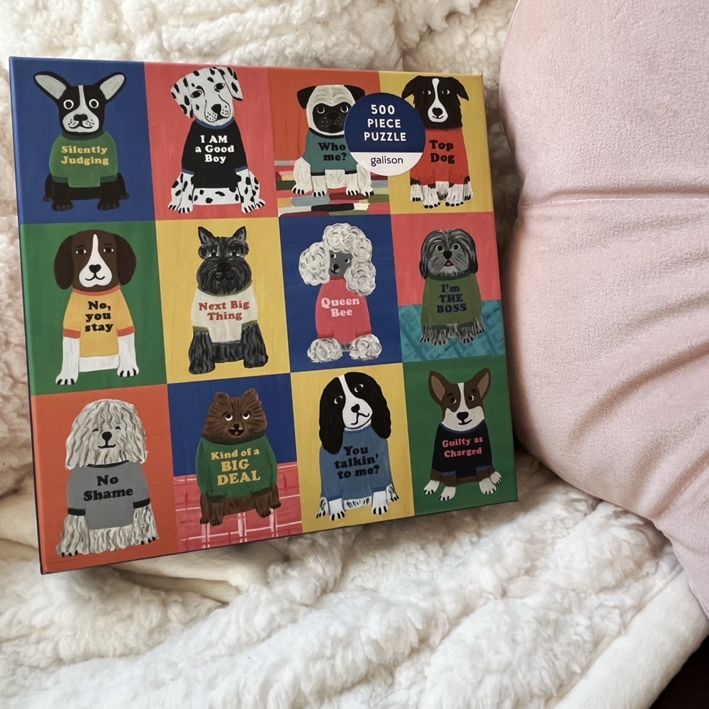 Galison 500 Piece Dog Puzzle.